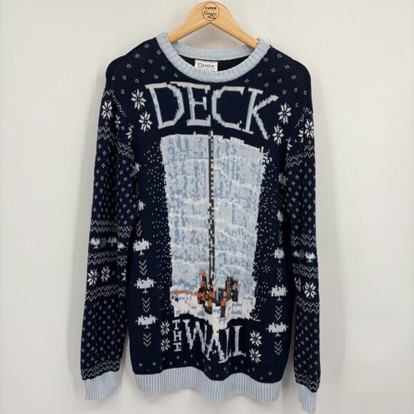 Game of Thrones Ugly Holiday Sweater in Blue, Women's Size XL, Deck the Wall - Picture 1 of 8